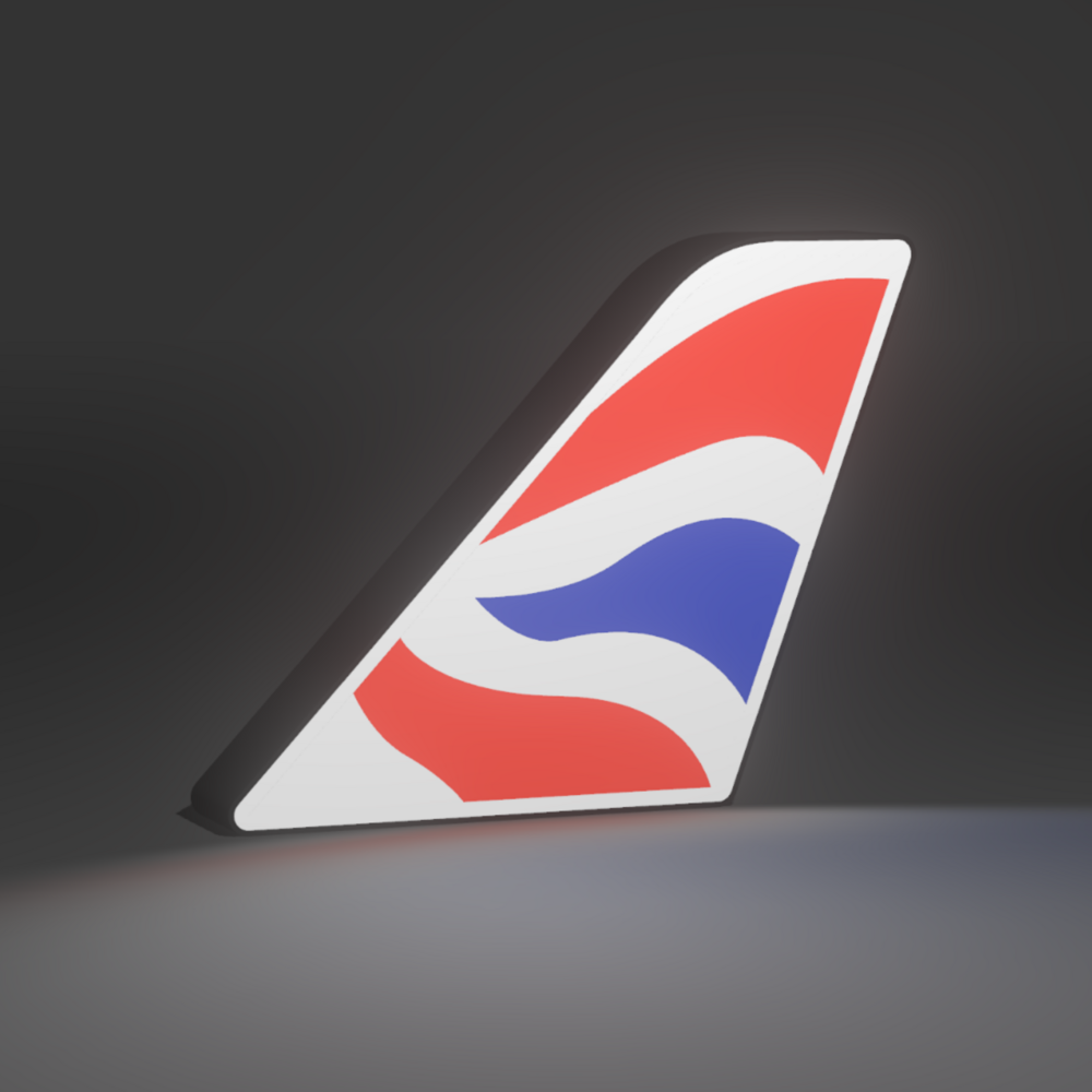 British Airways illuminated tail light