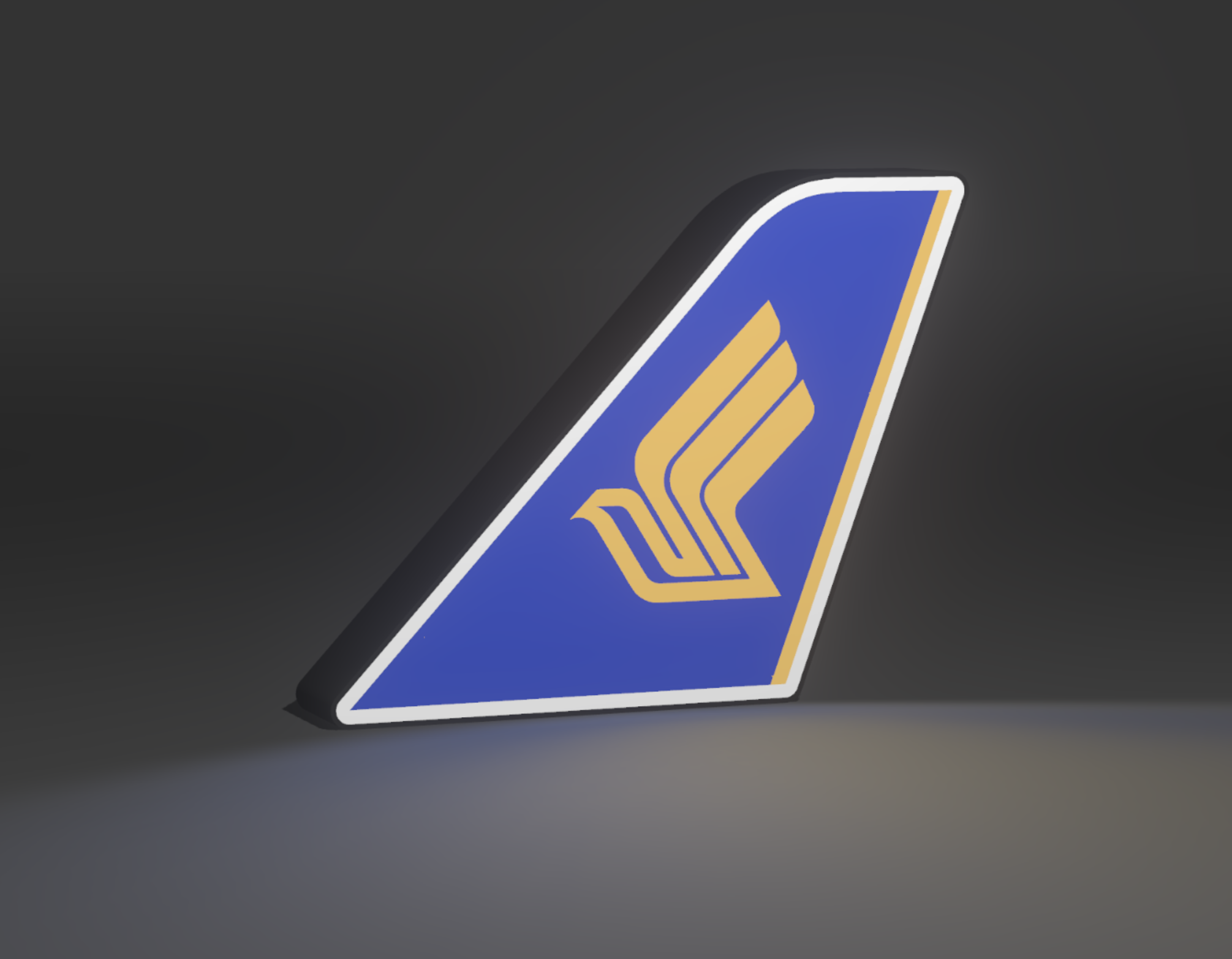 Singapore Airlines illuminated tail light