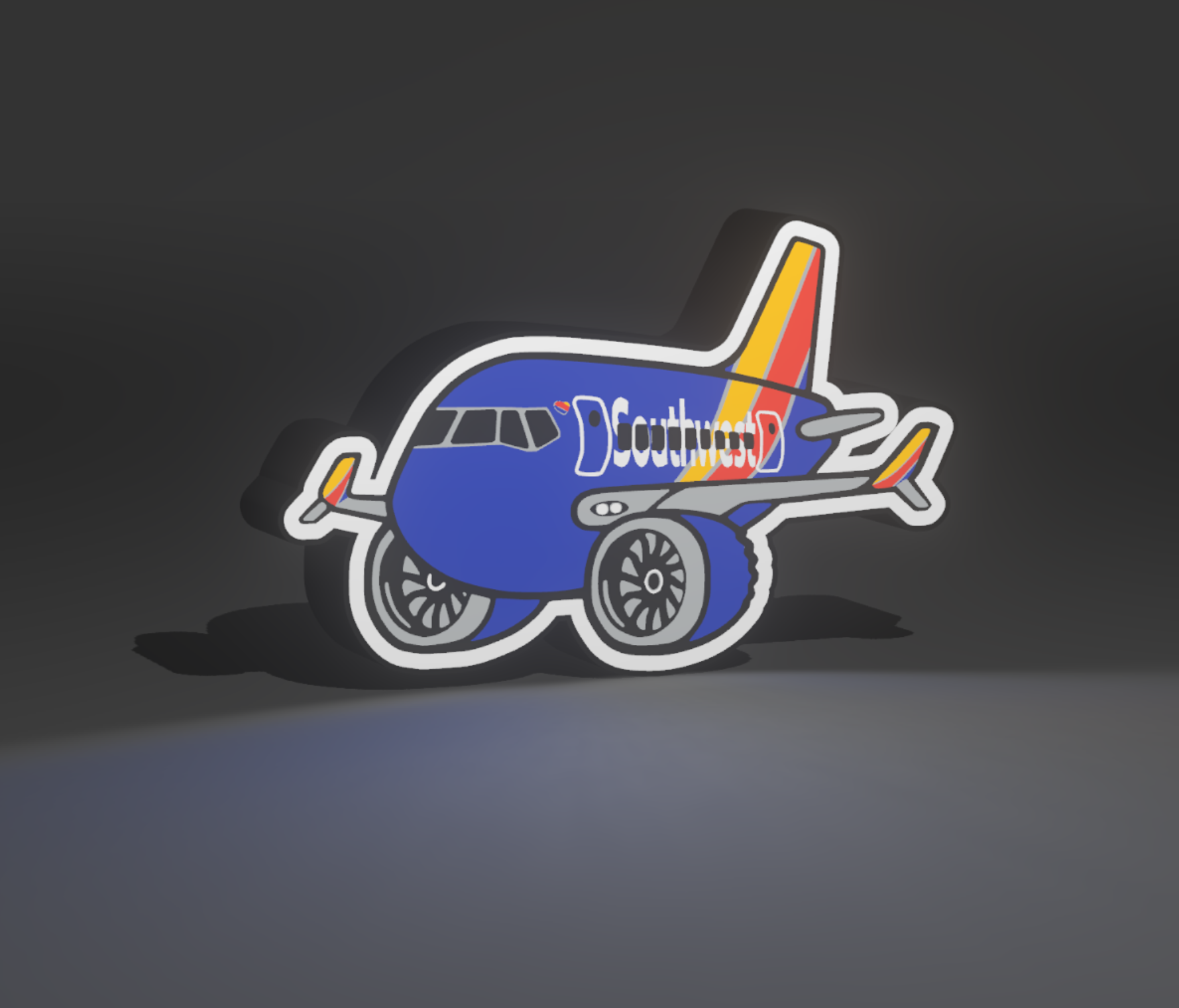 Southwest 737 illuminated aircraft light