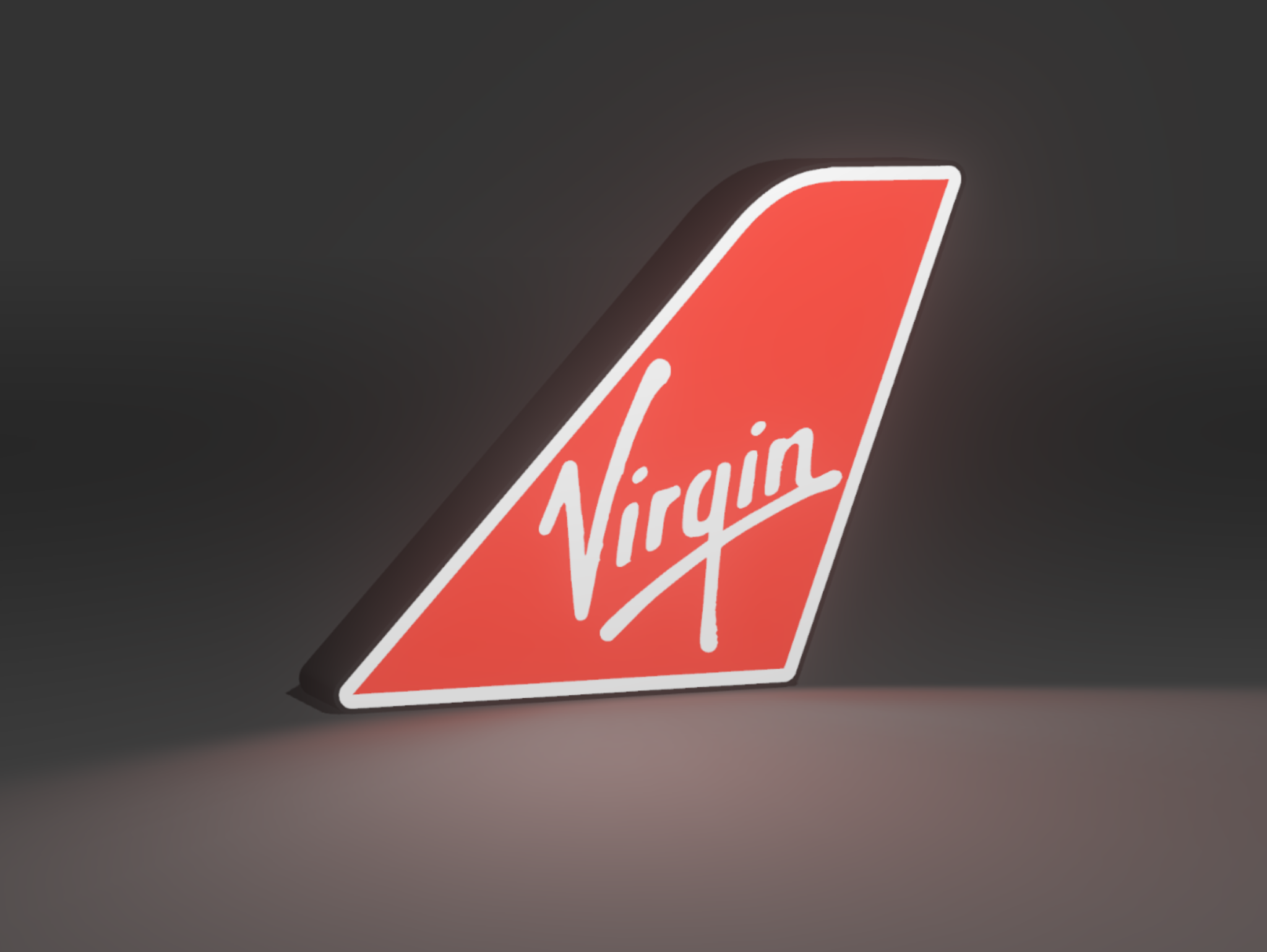 Virgin Atlantic illuminated tail light